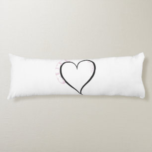 Schattige maar Psycho Black Heart Pink Font Lichaamskussen