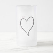 Schattige maar Psycho Black Heart Pink Font Matglas Bierpul (Center)