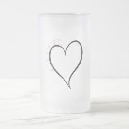 Schattige maar Psycho Black Heart Pink Font Matglas Bierpul