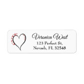 Schattige maar Psycho Black Heart Red Font Etiket (Voorkant)