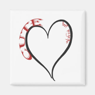 Schattige maar Psycho Black Heart Red Font Magneet