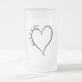 Schattige maar Psycho Black Heart Red Font Matglas Bierpul (Center)