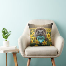 Schattige maart egel met aquamarijn hart