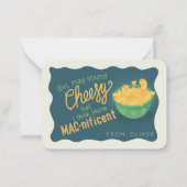 Schattige Mac-nificent Mac & Cheese Valentijnskaar Notitiekaartje (Voorkant)