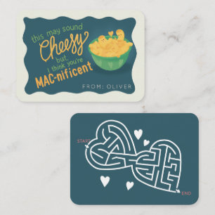 Schattige Mac-nificent Mac & Cheese Valentijnskaar Notitiekaartje
