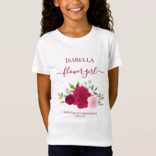 Schattige Magenta Roze Rozen Bloemenmeisje Cadeau T-shirt