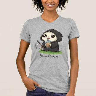Schattige Magere Hein die Boba-thee drinkt T-shirt