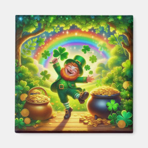 Schattige, magische Leprechaun St. Patrick's Day Magneet