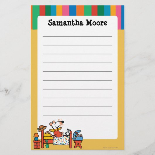 Schattige Maisy in Red Overalls Briefpapier (Voorkant)