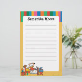 Schattige Maisy in Red Overalls Briefpapier (Staand voorkant)