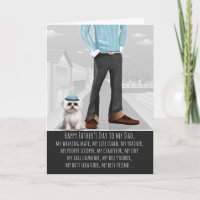 Schattige Maltese hond en papa grappige Vaderdag