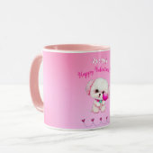 Schattige Maltese puppy Happy Valentine Dag Mok (Voorkant links)