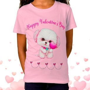 Schattige Maltese puppy Happy Valentine Dag T-shirt