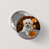Schattige maltese puppy viert Halloween Ronde Button 3,2 Cm (Voorkant /achterkant)