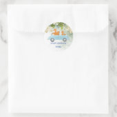 Schattige MAM kind Fox Safari oerwoud Zoo Verjaard Ronde Sticker (Tas)