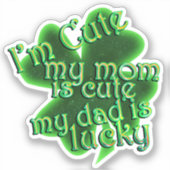 Schattige Mam Lucky Pap St. Patrick's Day Sticker (Voorkant)