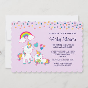 Schattige mama & baby eenhoorn magische baby showe kaart
