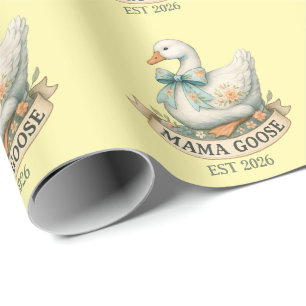 Schattige Mama Gans Vintage Boerderijdier Moeder G Cadeaupapier