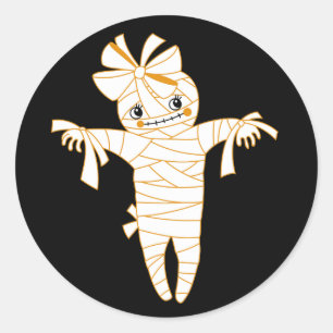schattige mammie voodoo doll halloween trick or tr ronde sticker