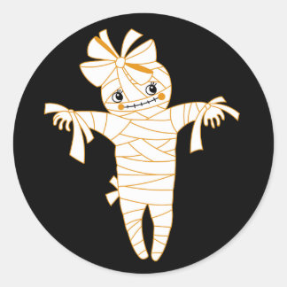 schattige mammie voodoo doll halloween trick or tr ronde sticker