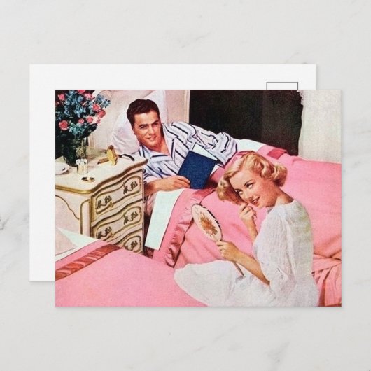 schattige man vrouw briefkaart (Voorkant / Achterkant)