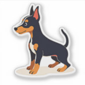 Schattige Manchester Terrier, kubistische charme, Sticker (Voorkant)
