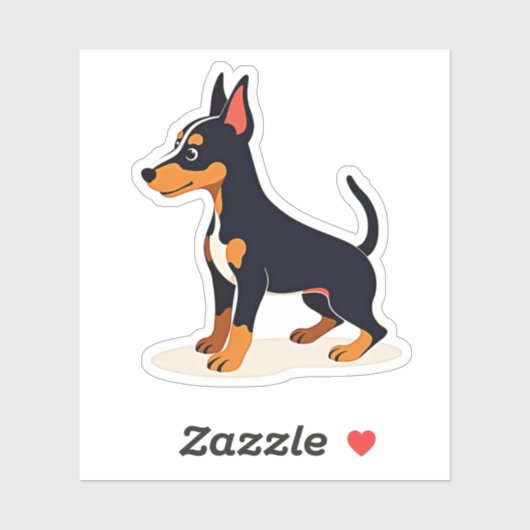 Schattige Manchester Terrier, kubistische charme, Sticker (Vel)
