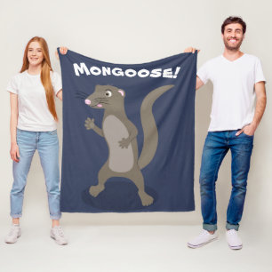 Schattige mangoest gelukkige cartoonillustratie fleece deken