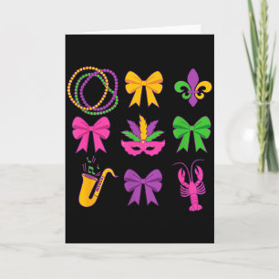 Schattige Mardi Gras Coquette Strikken  Kaart