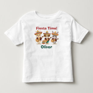 Schattige Mariachi-dieren Lama Ezel Puppy Fiesta Kinder Shirts
