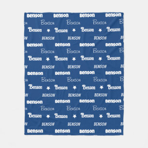 Schattige marineblauw herhalende naam gepersonalis fleece deken