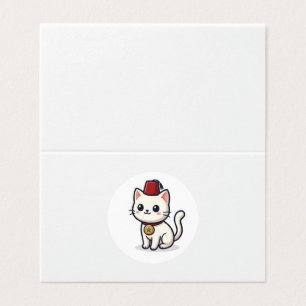 Schattige Marokkaanse Kawaii Kat met Fez Sticker Kaart