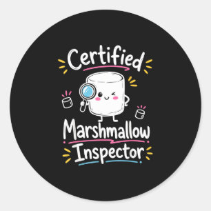 Schattige marshmallow liefhebber ronde sticker