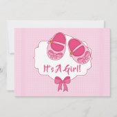 Schattige "Mary Janes" Het is een meisje Baby show Kaart (Voorkant)