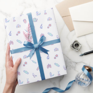 Schattige Medisch cartoon Dokter Verpleegkunde Doo Cadeaupapier