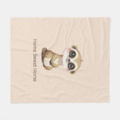 Schattige Meerkat op Licht Zand Beige Fleece Deken (Voorkant (Horizontaal))