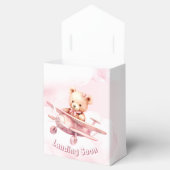 Schattige Meisje Baby Beer Piloot Roze Vliegtuig M Bedankdoosjes (Geopend)