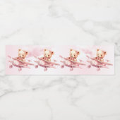 Schattige Meisje Baby Beer Piloot Roze Vliegtuig M Waterfles Etiket (Enkel label)