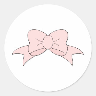 Schattige Meisje Baby Roze Bow Ronde Sticker