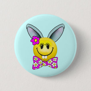 Schattige Meisje Bunny Gezichtspijn Ronde Button 5,7 Cm