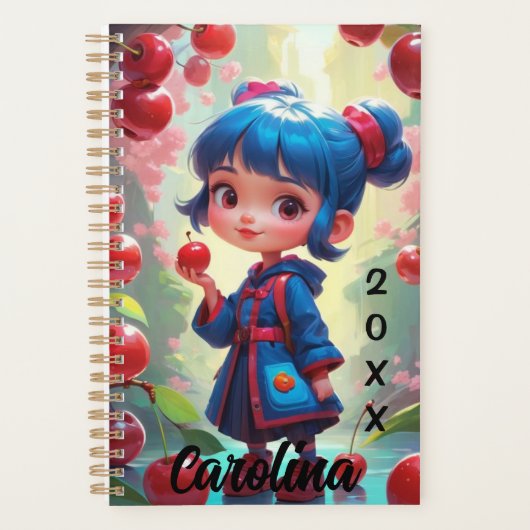 Schattige meisje Cherry Planner (Voorkant)