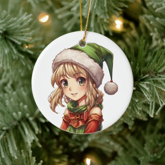 Schattige Meisje Elf Keramisch Ornament (Boom)