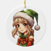 Schattige Meisje Elf Keramisch Ornament (Achterkant)