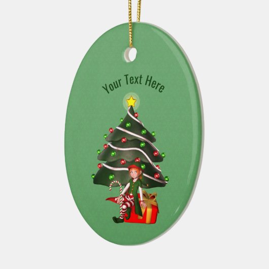 Schattige Meisje Elfboom Vakantie Gepersonaliseerd Keramisch Ornament (Links)