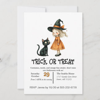 Schattige meisje en haar kat kaart