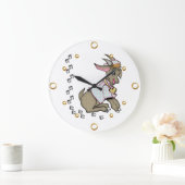 Schattige meisje geit Cartoon wandklok Grote Klok (Huis)
