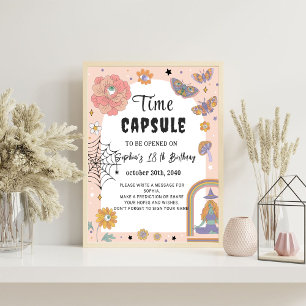 Schattige Meisje Ghost Verjaardag Tijd Capsule Tek Poster