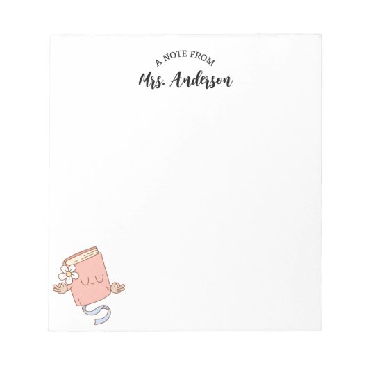 Schattige meisje grappig retro boek terug naar sch notitieblok (Voorkant)