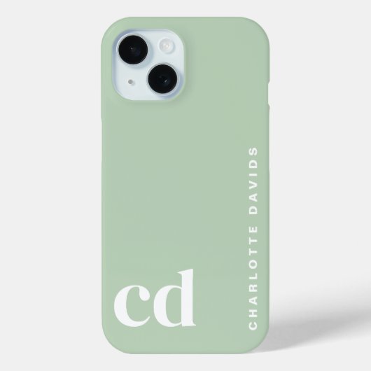 Schattige Meisje Groen Monogram Case-Mate iPhone Case (Achterkant)