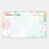 Schattige Meisje Hartballonnen 10" x 6" Post-it® Notes (Voorkant)